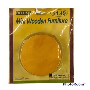 MINI DOLL HOUSE FURNITURE Wood ROUND TABLE FOR DOLL HOUSE New Old Stock New